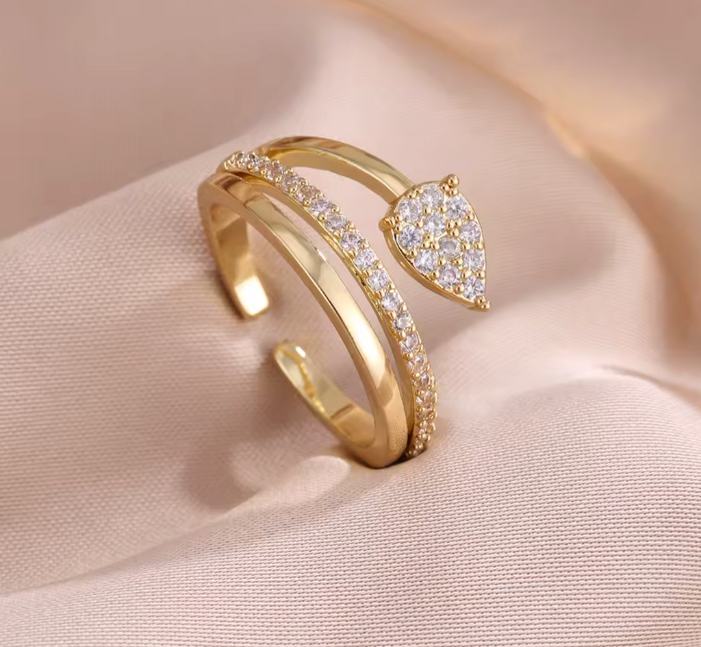 Zircon Adjustable Open Ring for Women