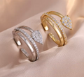 Zircon Adjustable Open Ring for Women