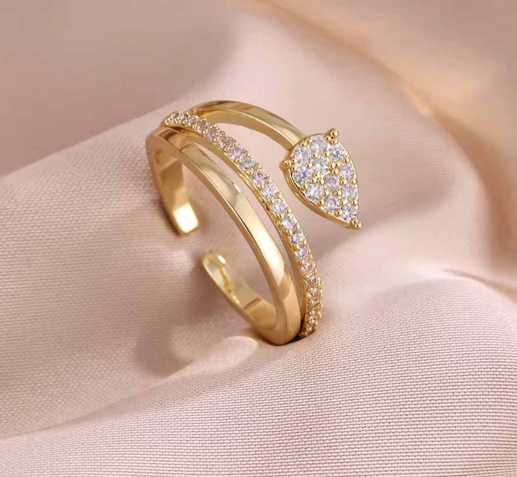 Zircon Adjustable Open Ring for Women