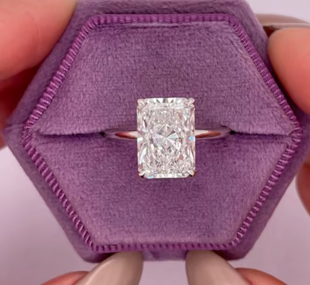 1–4CT Radiant Cut Moissanite Engagement Ring