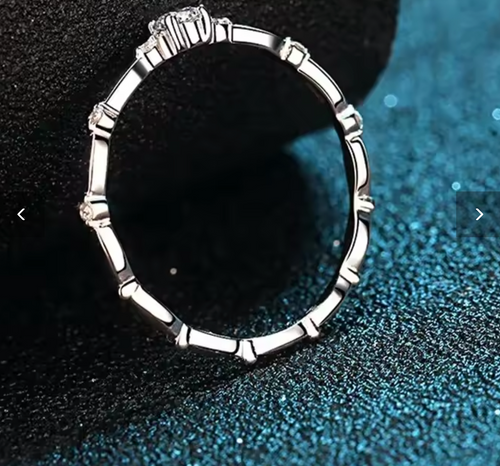 925 Sterling Silver Moissanite Wedding Ring for Women