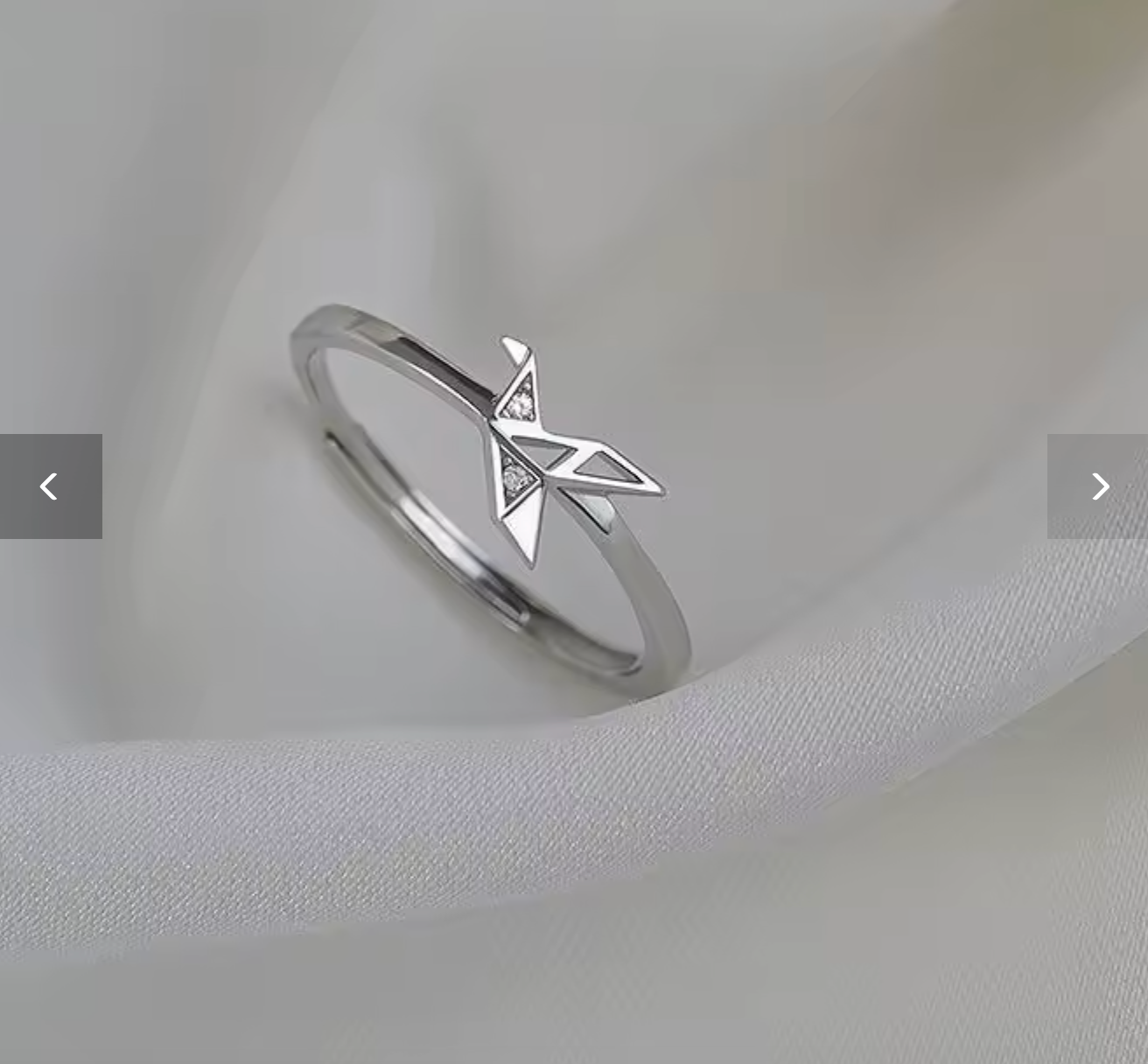 Glamorous 925 Sterling Silver Adjustable Paper Crane Ring