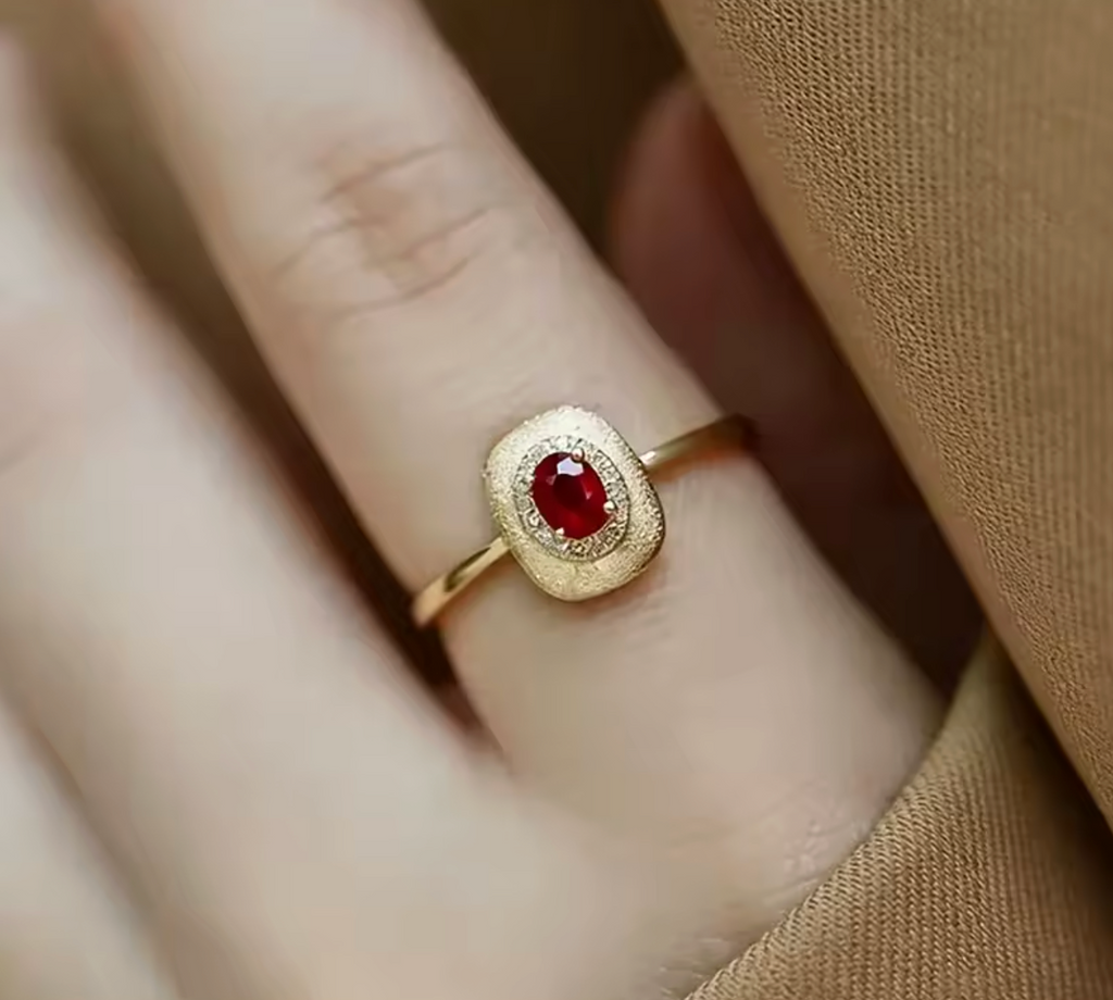 Huitan Elegant Gold Engagement Ring